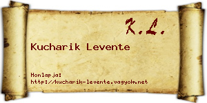 Kucharik Levente névjegykártya